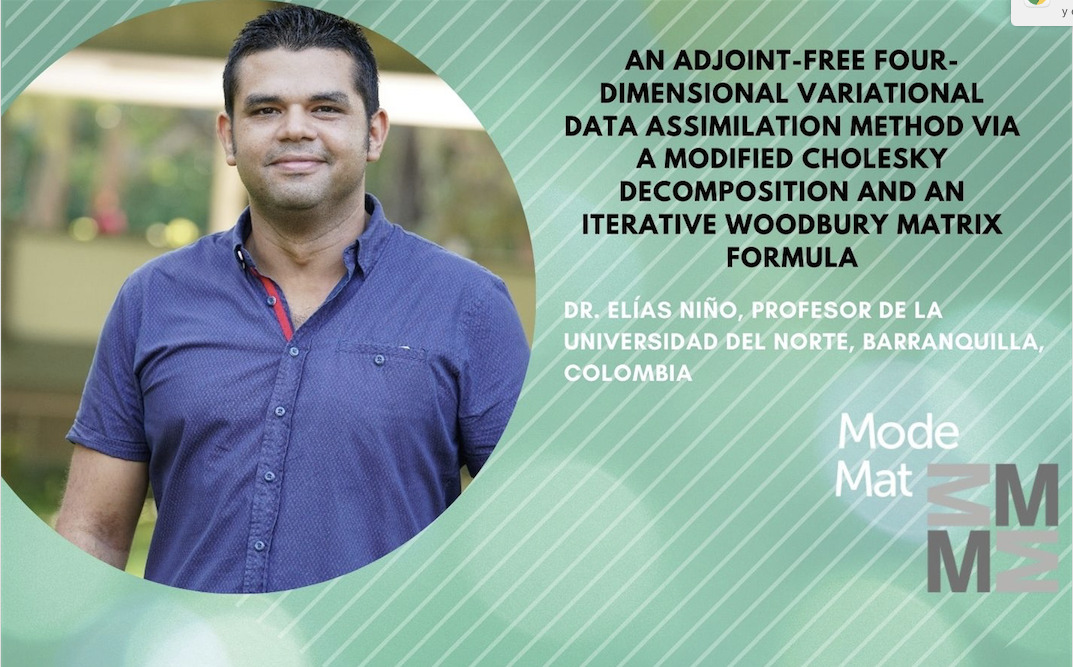 An Adjoint-Free Four-Dimensional Variational Data Assimilation Method Via a Modified Cholesky Decomposition and an Iterative Woodbury Matrix Formula